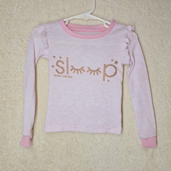 Daisy Fuentes Other - "Sleep" Pink Top Daisy Fuentes Long-Sleeve Ruffled Girls Size 12M